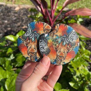 Tie Dye Safari Car Coaster Set | Animal Coaster Set